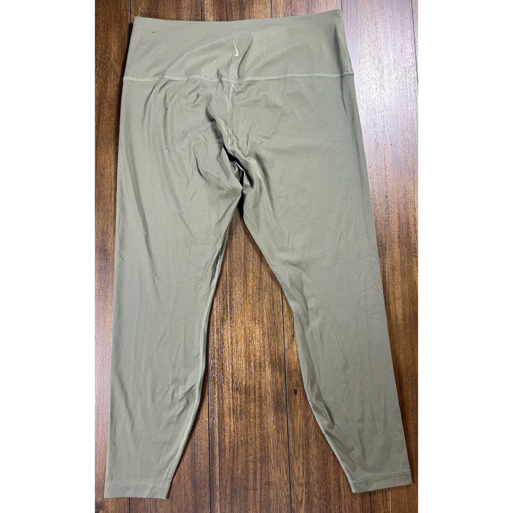 Nike One Womens Mid-Rise 7/8 Tights Olive Green Leggings Plus Size 1X CZ3210-325